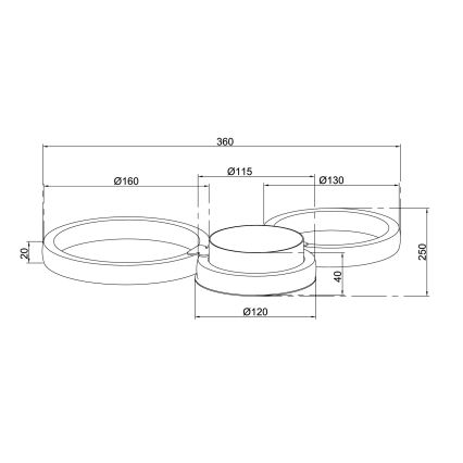 Ondaluce - LED sienas gaismeklis POIS LED/20W/230V zelta