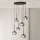 Ondaluce - Lustra uz kabeļa JEWEL 6xE14/10W/230V Ø 55 cm melna/dūmaina melna