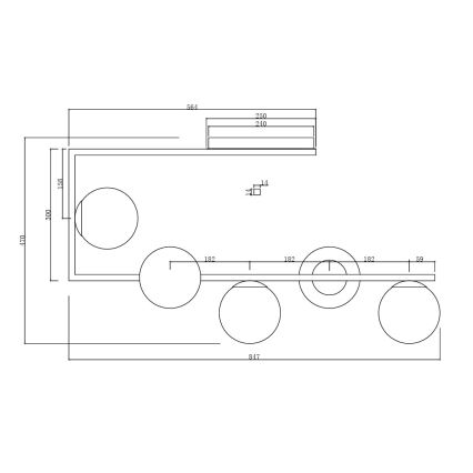 Ondaluce - Lustra uz stieņa MONILE 5xE14/10W/230V melna/dūmakaina melna
