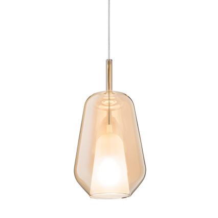 Ondaluce - Lustra uz troses THELMA 1xE27/15W/230V Ø 19 cm zelta/dūmakaini bēšs