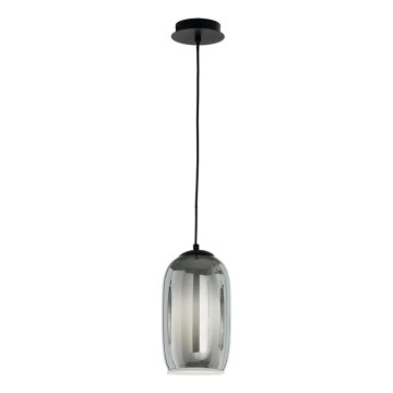 Ondaluce - Pakaramā lampa ar vadu BONNIE 1xE27/15W/230V diametrs 15,5 cm melna/dūmota melna