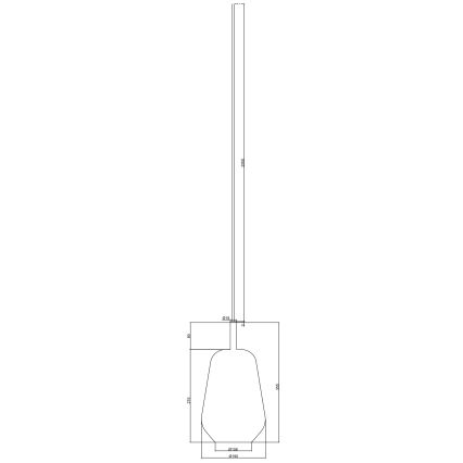 Ondaluce - Pakaramā lampa ar vadu THELMA 1xE27/15W/230V Ø 19 cm zeltaina/caurspīdīga