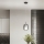 Ondaluce - Pakaramā lampa THELMA ar vadu, 1xE27/15W/230V, Ø 19,5 cm, melna/dūmakaini pelēka