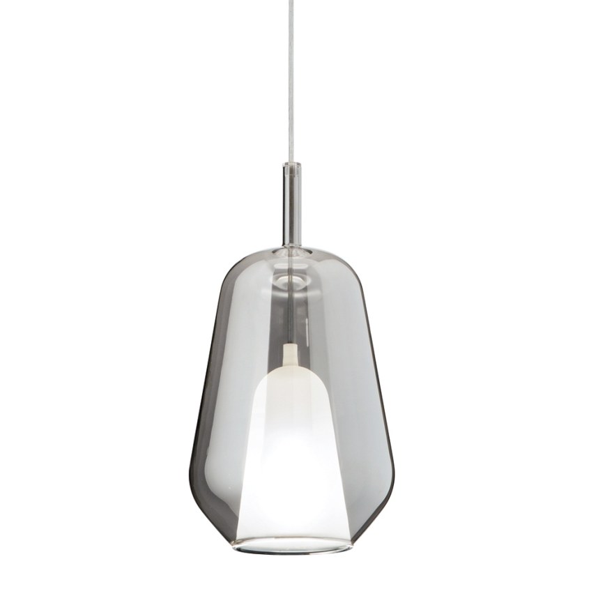 Ondaluce - Pakaramā lampa uz kabeļa THELMA 1xE27/15W/230V Ø 19 cm melna/dūmota pelēka