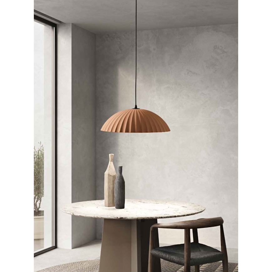 Ondaluce - pakaramā lampa uz vada RUSTIC 1xE27/15W/230V Ø 50 cm betons/brūns