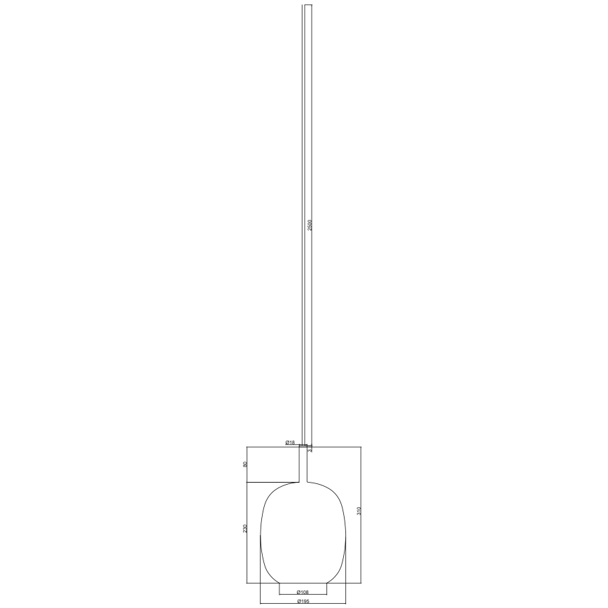 Ondaluce - Pakaramā lampa uz vada THELMA 1xE27/15W/230V Ø 19,5 cm zelta/caurspīdīga
