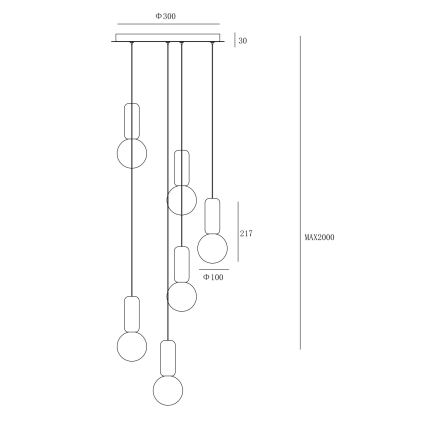 Ondaluce - Pakaramā lustra ROCK, 6x G9/7W/230V, Ø 35 cm, betons/brūns/pelēks/balts