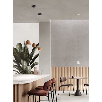 Ondaluce - Pakaramais gaismeklis uz kabeļa CONCRETE 1xGU10/7,5W/230V Ø 10,5 cm betons/balts