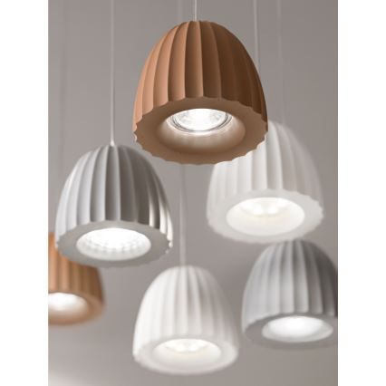 Ondaluce - Pakaramais gaismeklis uz kabeļa CONCRETE 1xGU10/7,5W/230V Ø 10,5 cm betons/balts