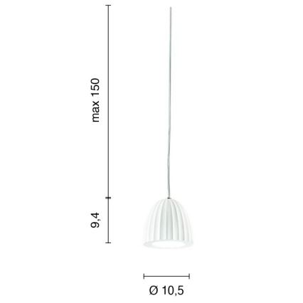Ondaluce - Pakaramais gaismeklis uz kabeļa CONCRETE 1xGU10/7,5W/230V Ø 10,5 cm betons/balts