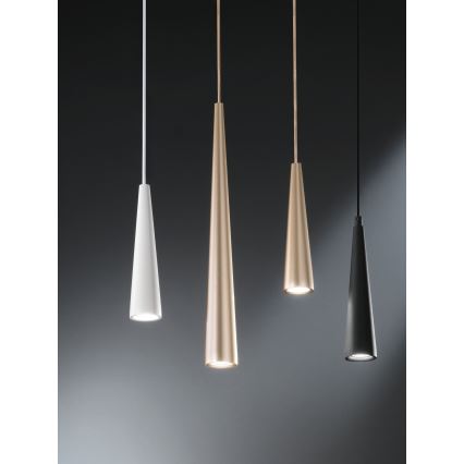 Ondaluce - piekaramā lustra NOA uz kabeļa, 1xGU10/20W/230V, Ø 5,5 cm, zelta krāsā