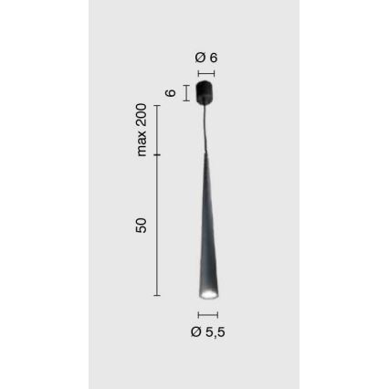 Ondaluce - piekaramā lustra NOA uz kabeļa, 1xGU10/20W/230V, Ø 5,5 cm, zelta krāsā