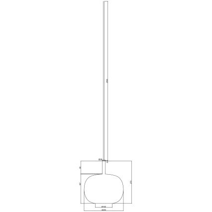 Ondaluce - Piekaramā lustra uz vada THELMA 1xE27/15W/230V Ø 25 cm zeltaina/caurspīdīga