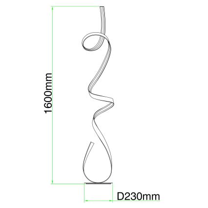 Ondaluce - regulējama LED grīdas lampa LUMEN LED/30W/230V 160 cm sudraba