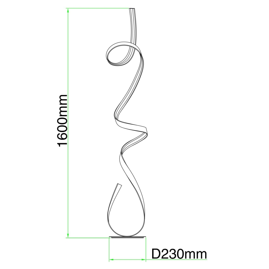 Ondaluce - regulējama LED grīdas lampa LUMEN LED/30W/230V 160 cm sudraba