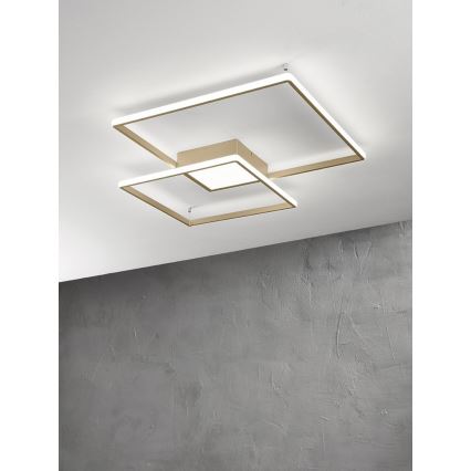 Ondaluce - regulējama LED griestu lampa DOWEL LED/46W/230V 55x55 cm zelta