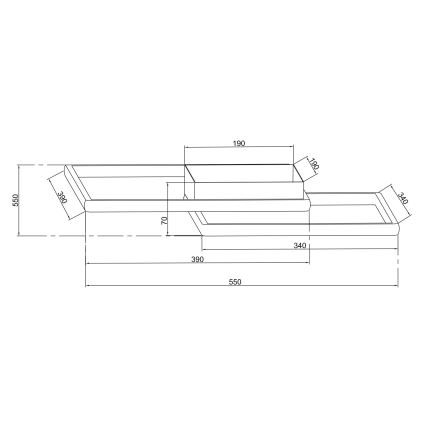 Ondaluce - regulējama LED griestu lampa DOWEL LED/46W/230V 55x55 cm zelta