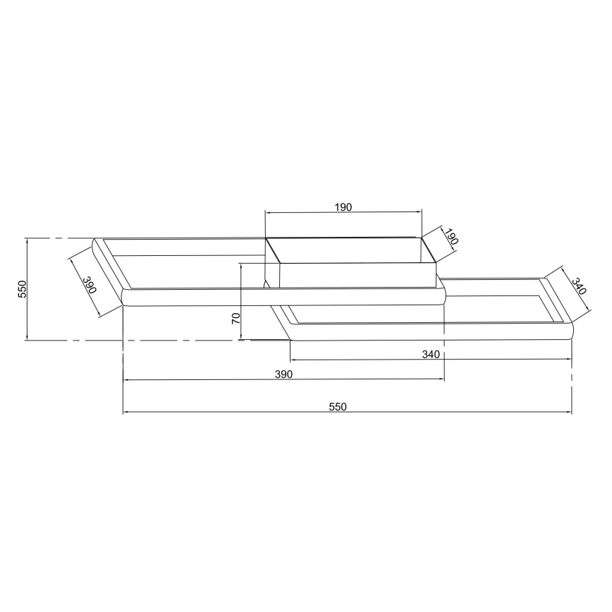 Ondaluce - regulējama LED griestu lampa DOWEL LED/46W/230V 55x55 cm zelta