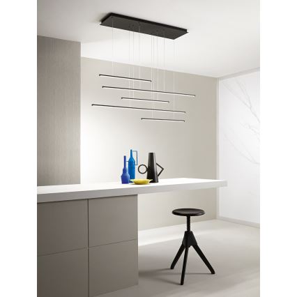 Ondaluce - regulējama LED lustra uz troses GENIUS LED/72W/230V melna