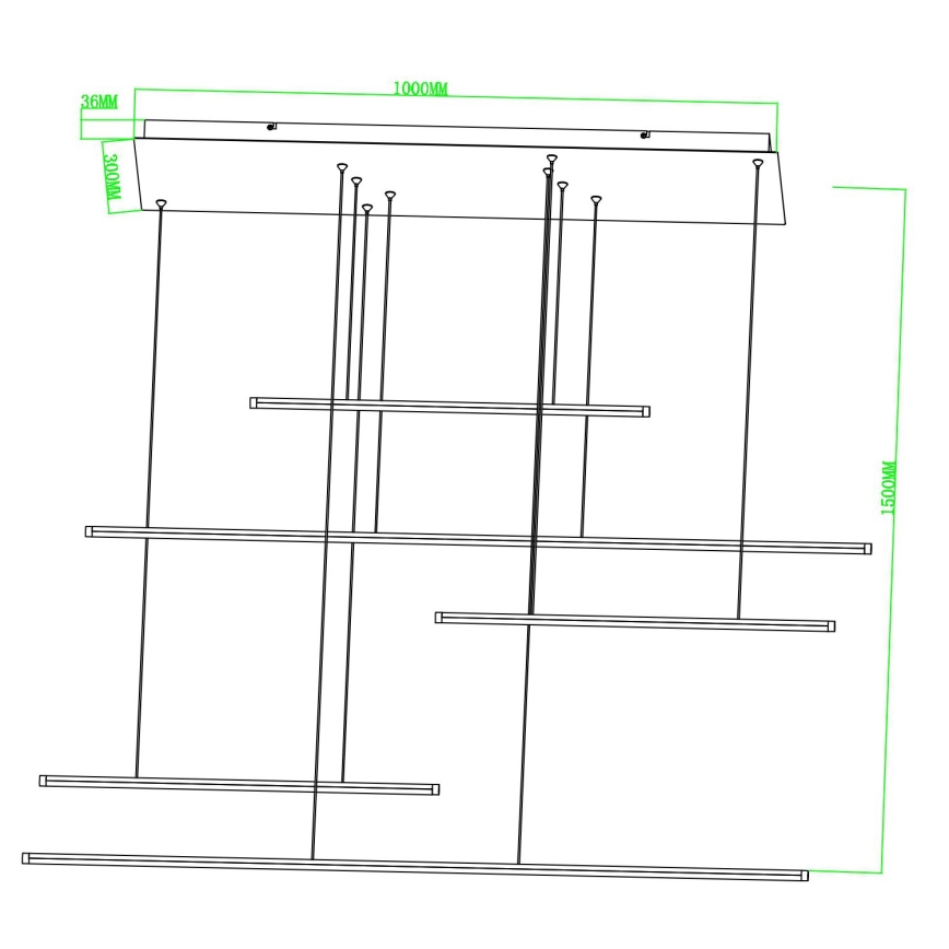 Ondaluce - regulējama LED lustra uz troses GENIUS LED/72W/230V melna
