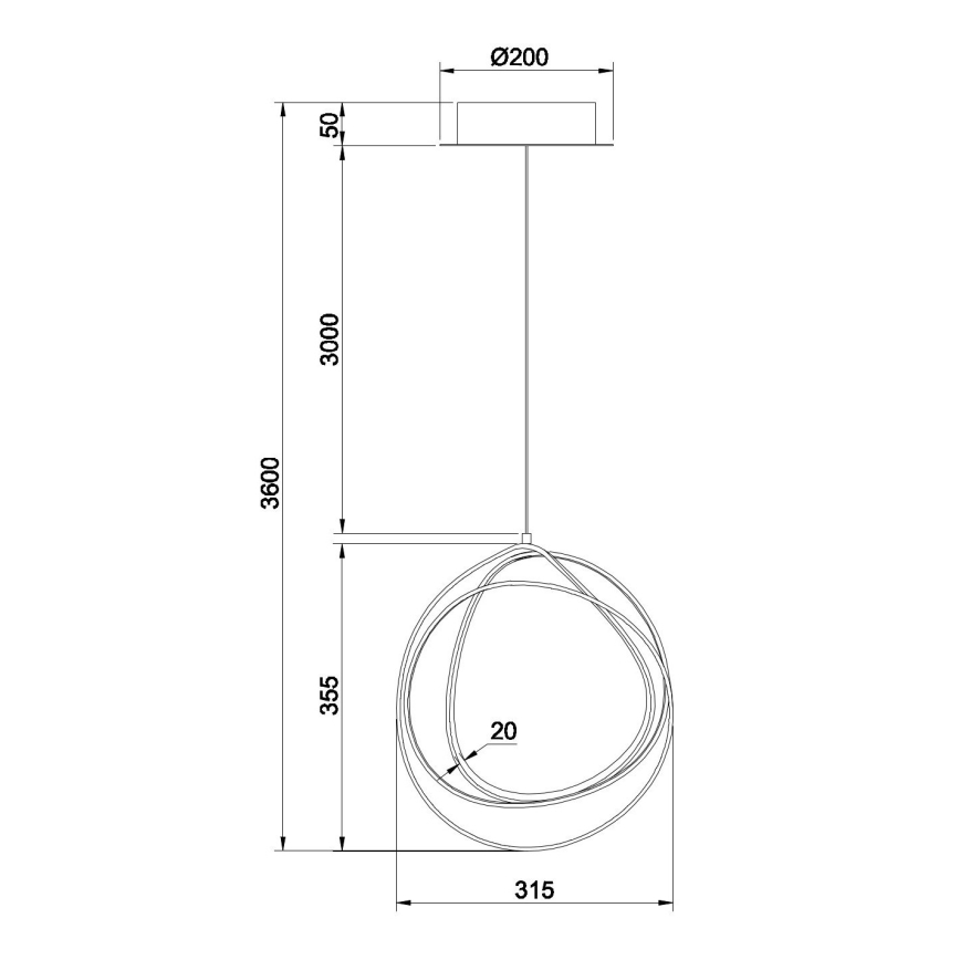 Ondaluce - Regulējama LED lustra uz troses GOLDEN LED/28W/230V zeltaina
