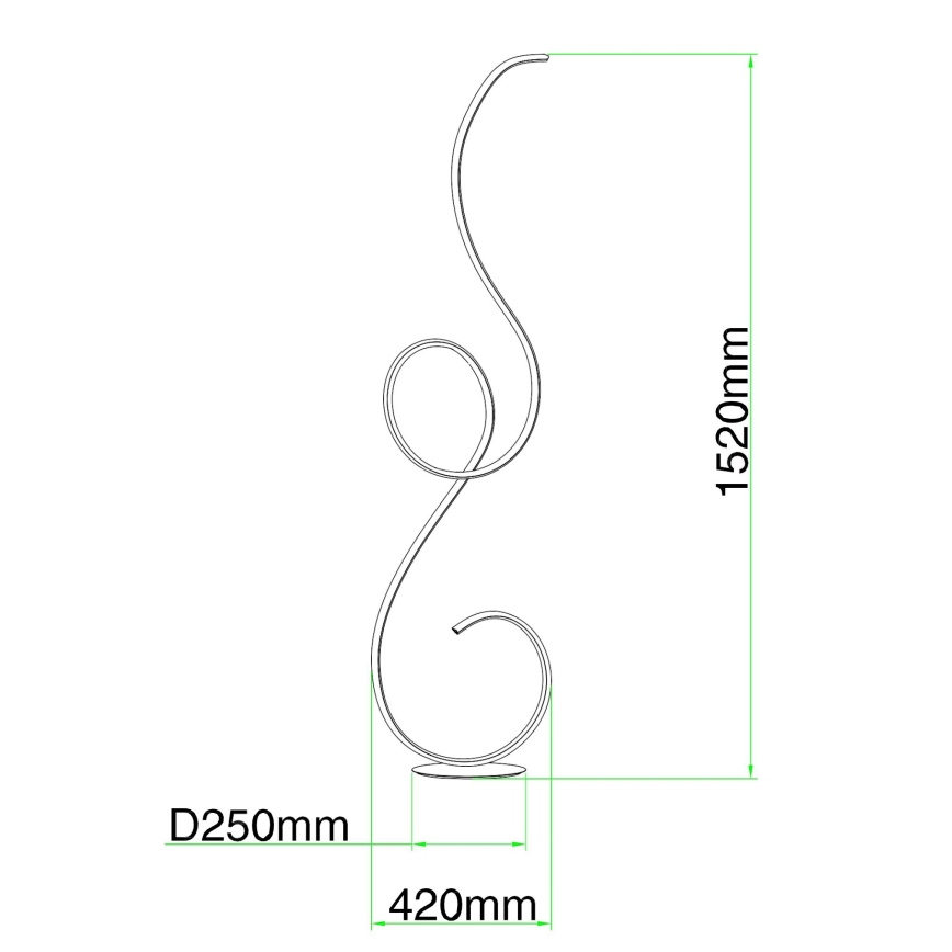 Ondaluce - regulējama LED stāvlampa FLOK LED/44W/230V 152 cm balta