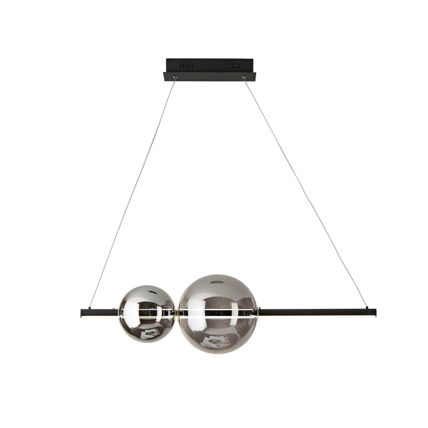 Ondaluce - Regulējams LED karājošais lustrs uz troses FUFI LED/40W/230V melns/dūmakaini melns