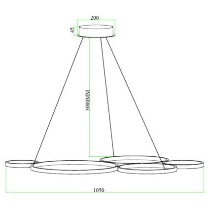 Ondaluce - regulējams LED pakaramais gaismeklis uz troses POIS LED/60W/230V sudraba