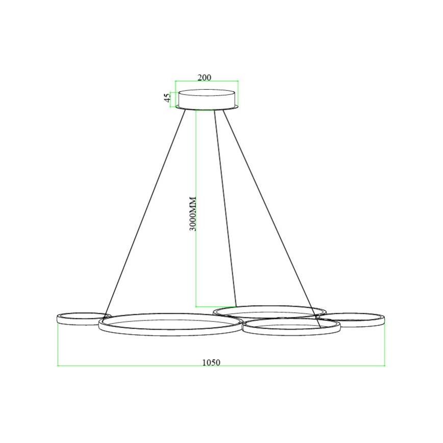 Ondaluce - regulējams LED pakaramais gaismeklis uz troses POIS LED/60W/230V sudraba