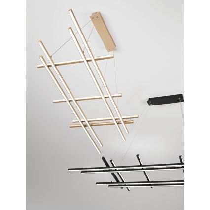 Ondaluce - Regulējams piekaramais lustrs uz troses MOVIDA LED/114W/230V melns