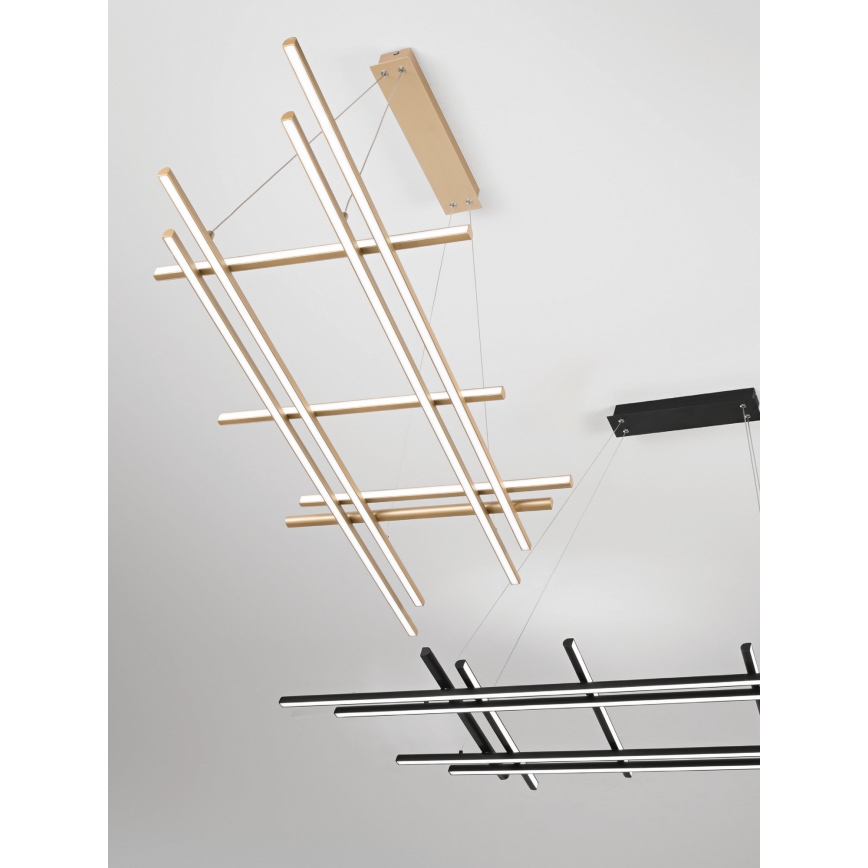 Ondaluce - Regulējams piekaramais lustrs uz troses MOVIDA LED/114W/230V melns