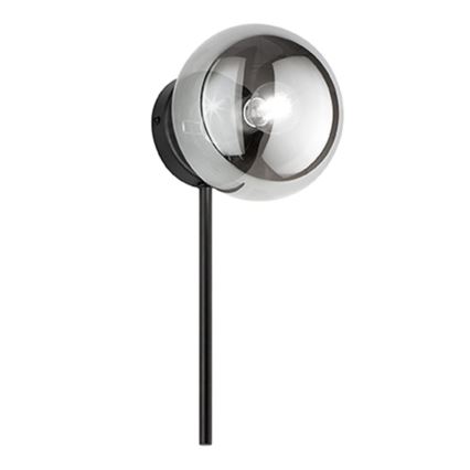 Ondaluce - Sienas gaismeklis JEWEL 1xE14/10W/230V melns/dūmains melns