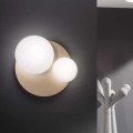 Ondaluce - Sienas gaismeklis TONDO 1xE14/10W/230V + 1xE27/15W zelta/balta