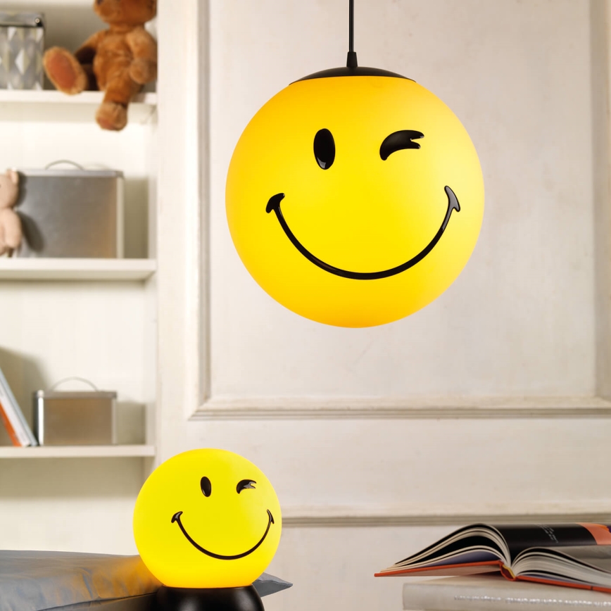 ONLI - Bērnu griestu lampa ar vadu SMILEY 1xE27/15W/230V dzeltena