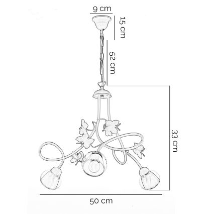 ONLI - Bērnu lustra BUTTERFLY 3xE14/6W/230V