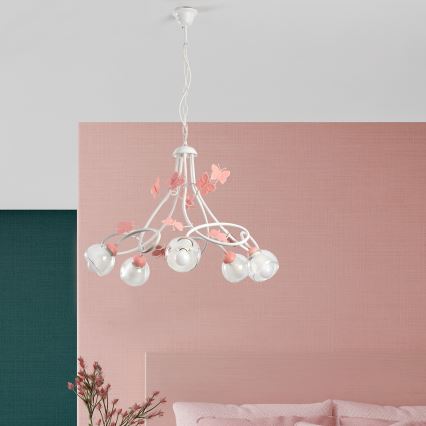 ONLI - Bērnu lustra BUTTERFLY 5xE14/6W/230V