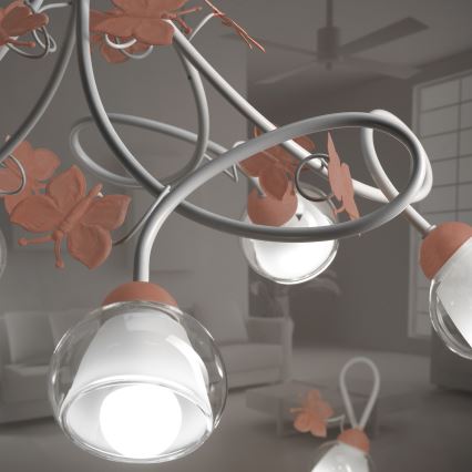 ONLI - Bērnu lustra BUTTERFLY 5xE14/6W/230V