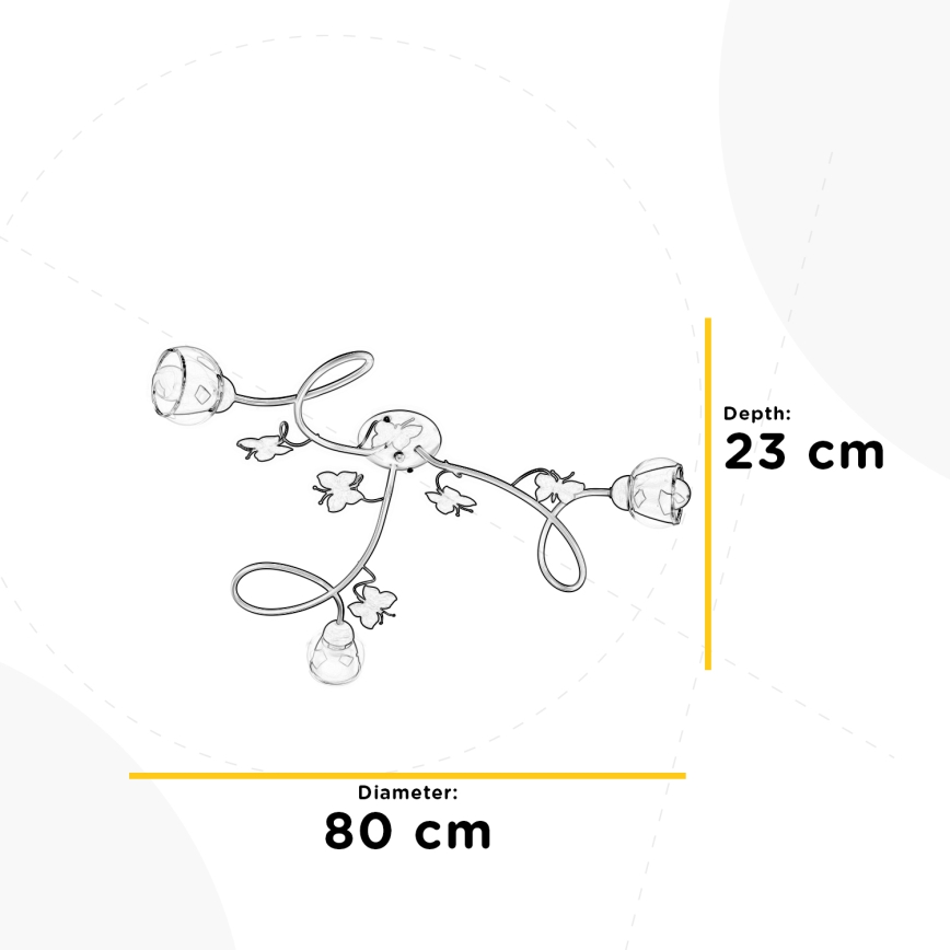 ONLI - Bērnu virsapmetuma lustra BUTTERFLY 3xE14/6W/230V