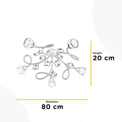 ONLI - Bērnu virsapmetuma lustra BUTTERFLY 5xE14/6W/230V