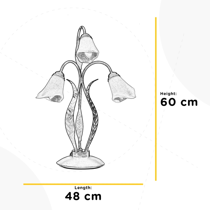 ONLI - Galda lampa ALGA 3xE14/6W/230V 61 cm bronza