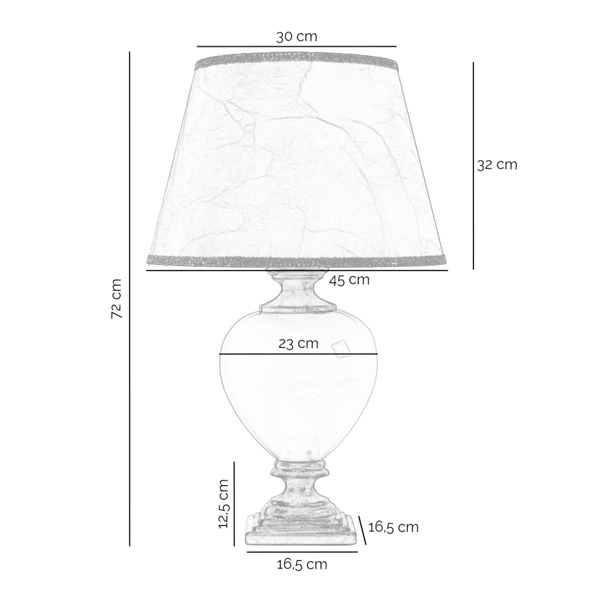 ONLI - Galda lampa AMADEUS 1xE27/15W/230V 72 cm melna/zelta