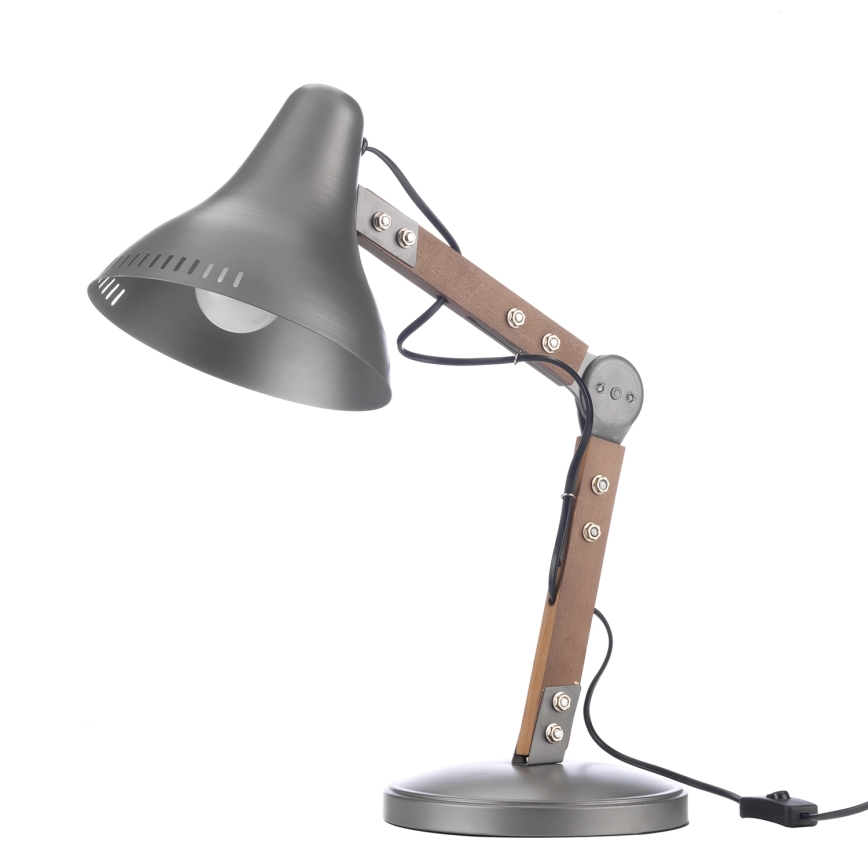 ONLI - Galda lampa ARCHITETTO 1xE27/22W/230V 62 cm pelēka/brūna