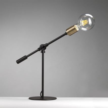 ONLI - Galda lampa ASTE 1xE27/15W/230V 45 cm melna/zelta