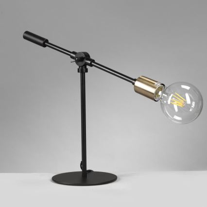 ONLI - Galda lampa ASTE 1xE27/15W/230V 45 cm melna/zelta