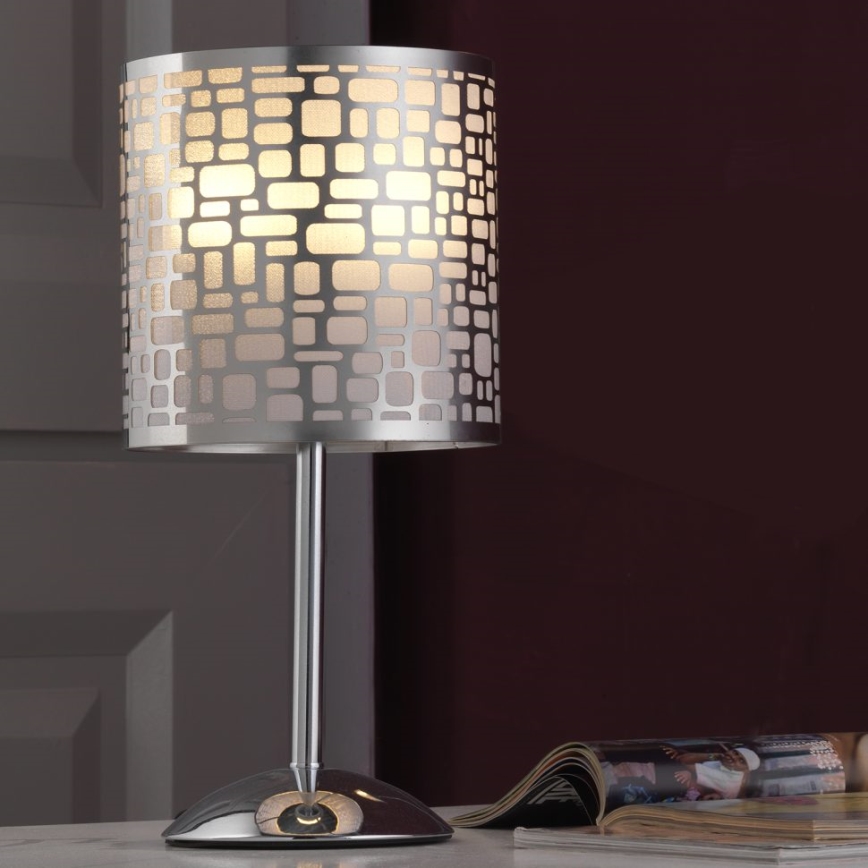 ONLI - Galda lampa BRUCE 1xE27/15W/230V 40 cm matēts hroms