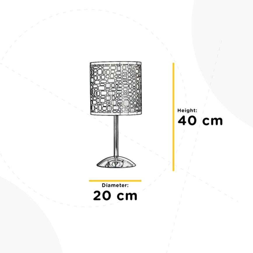 ONLI - Galda lampa BRUCE 1xE27/15W/230V 40 cm matēts hroms
