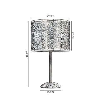ONLI - Galda lampa BRUCE 1xE27/15W/230V 40 cm matēts hroms
