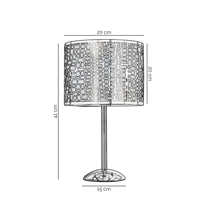 ONLI - Galda lampa BRUCE 1xE27/15W/230V 40 cm matēts hroms