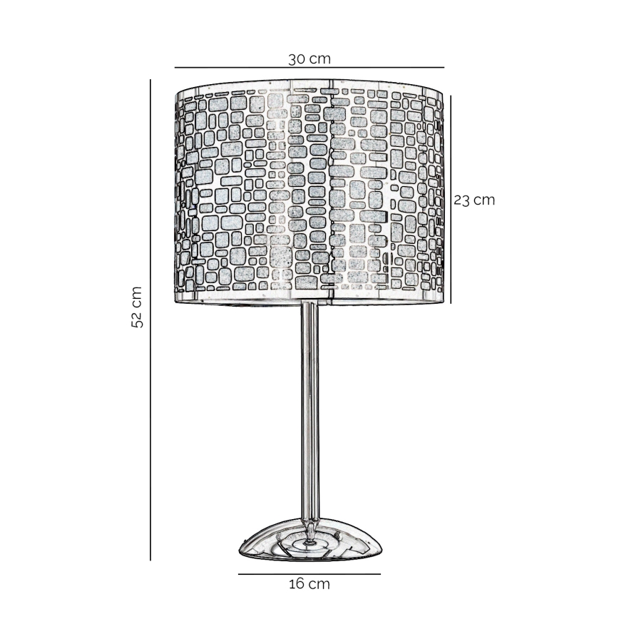 ONLI - Galda lampa BRUCE 1xE27/15W/230V 52 cm matēts hroms