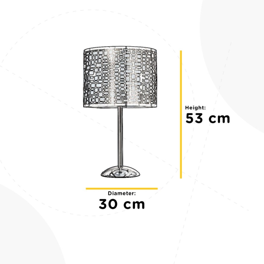 ONLI - Galda lampa BRUCE 1xE27/15W/230V 53 cm matēts hroms